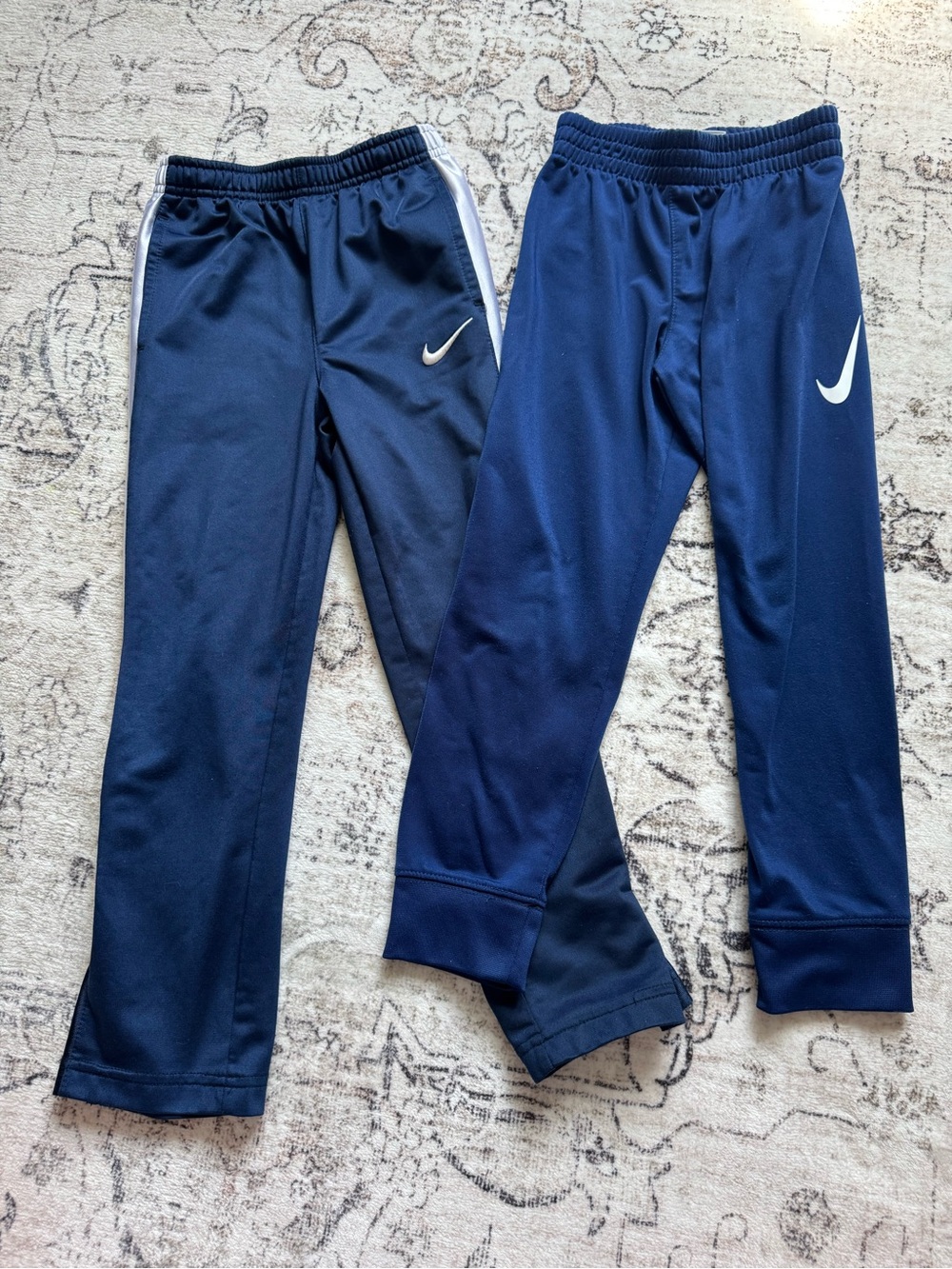 Nike Kids Navy Blue Athletic Joggers with White Swoosh